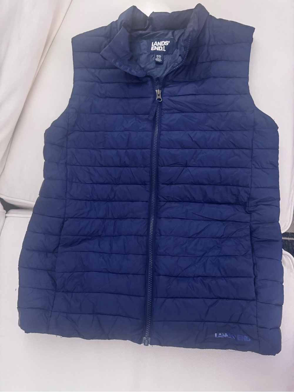 Lands' End Kids Navy Lightweight Quilted Vest